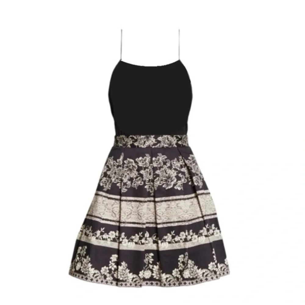 floral midi cocktail dress with sleeves Women's My Debut Lavender Embroidered | Color: Purple | Size: M Color:As Photo（PURPLE) woven apparel fabrics The dress is adorned Matilda Jane blue dress